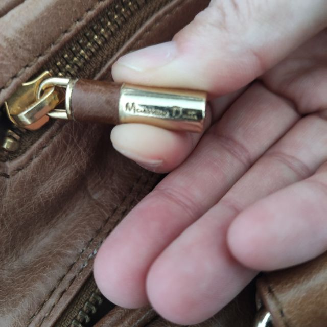 Bolso piel marrón Camel Massimo Dutti