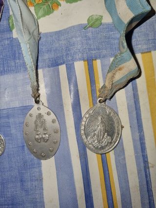 Lote 6 medallas procesionar grandes antiguas