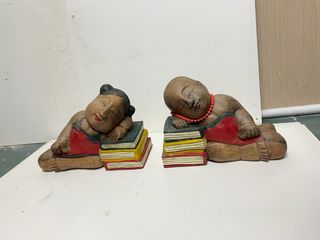 Statue reggilibro legno massello