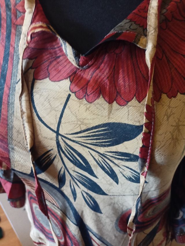 Vestido largo seda indio