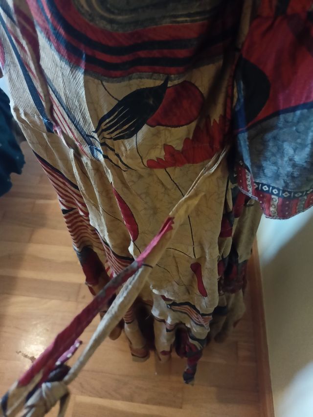 Vestido largo seda indio