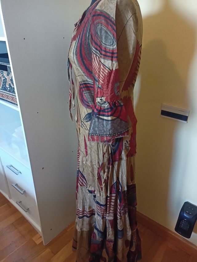 Vestido largo seda indio