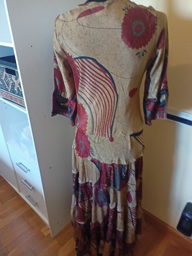 Vestido largo seda indio