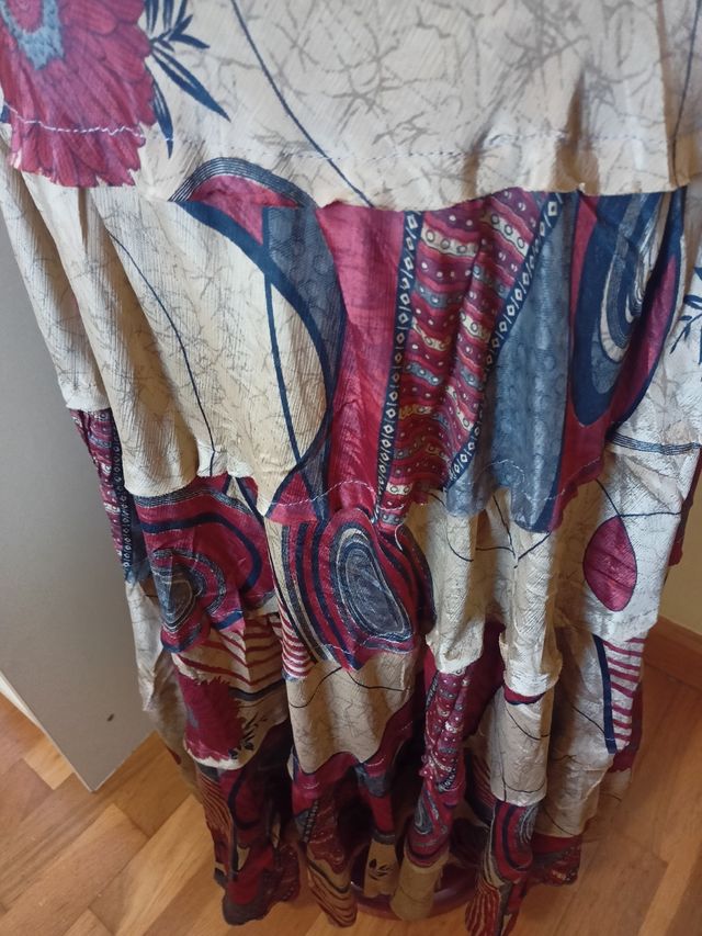 Vestido largo seda indio