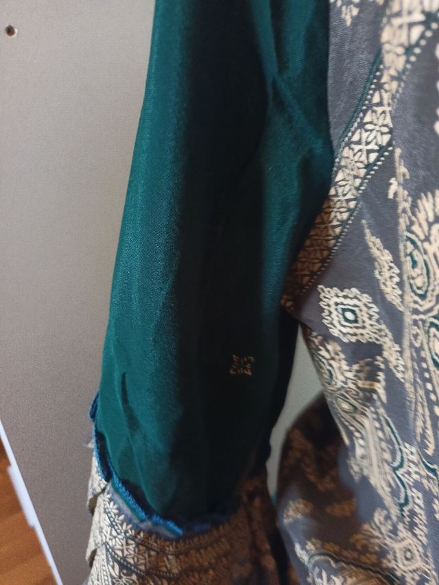 Vestido largo seda indio