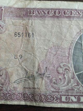 Billete Banco central de Chile.