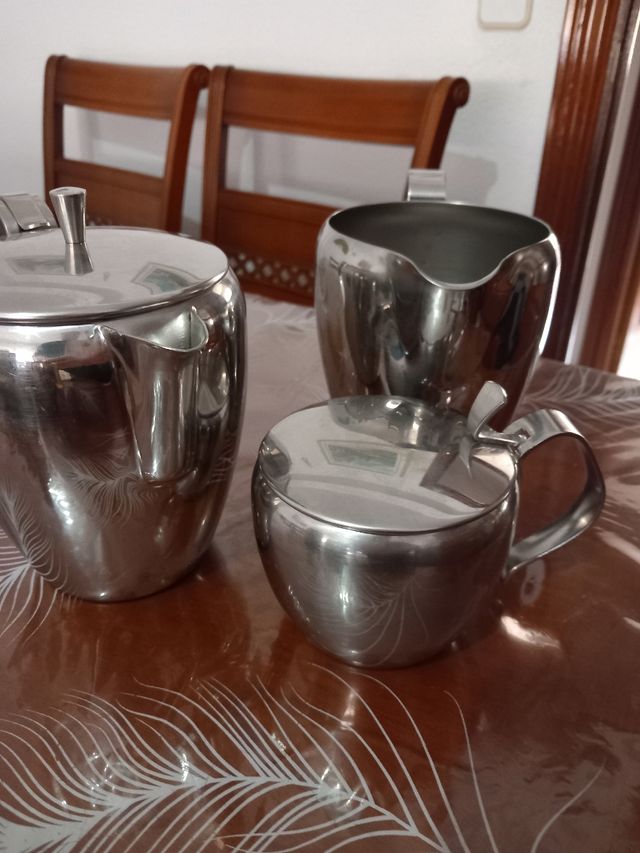 Juego cafe acero inoxidable