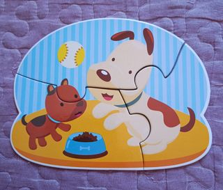 Juego 4 puzzles mascotas