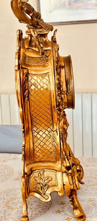 RELOJ DE MESA ANTIGUO BRONCE