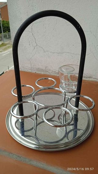 base per bicchieri/tazzine in acciaio