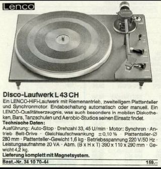 Giradischi Lenco L43 CH.