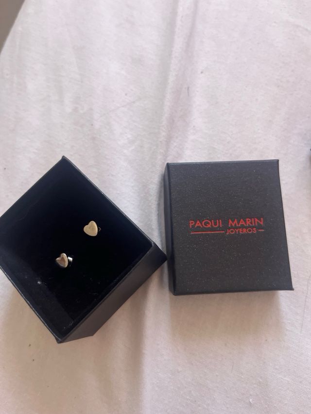 pendientes corazon plata