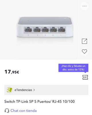 Switch TP link Rj45 10/100 5puertos