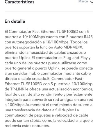 Switch TP link Rj45 10/100 5puertos