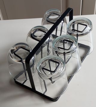 Soporte para vasos de hierro esmaltado