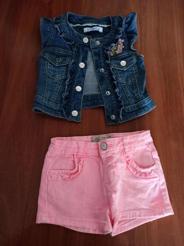 Short y chaleco niña 74 cm