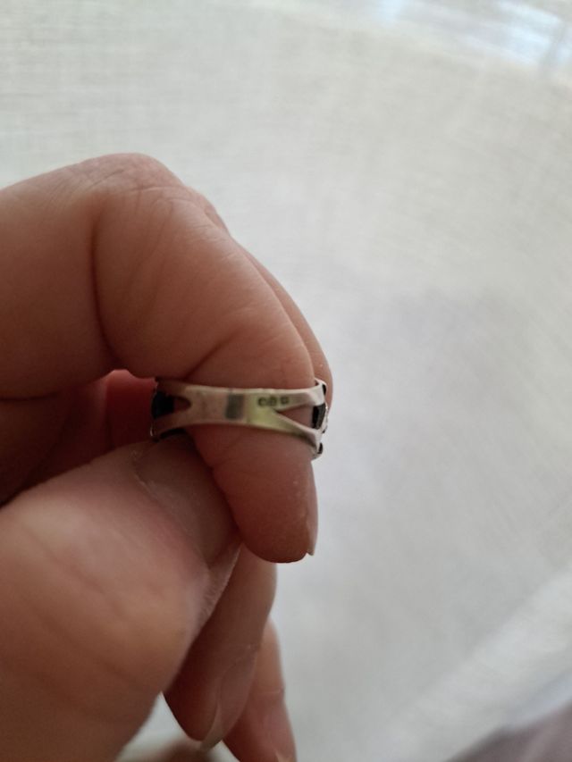 Anel de prata e ouro com zircónias