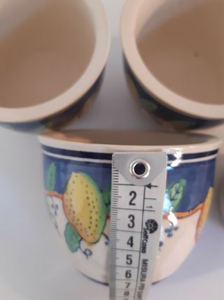 Set 4 vasi vasetti ceramica dipinta limoni 3 + 1