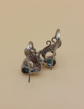 Pendientes de oro blanco 18kt con brillantes. 