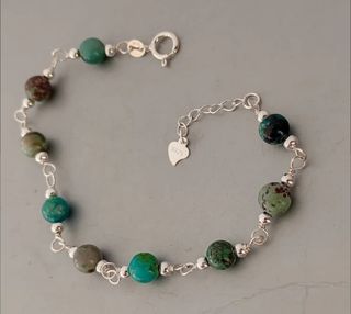 Pulsera, plata ley y crisocola 