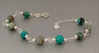 Pulsera, plata ley y crisocola 