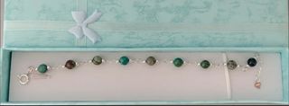 Pulsera, plata ley y crisocola 
