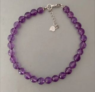 Pulsera, plata ley y amatista 
