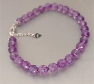 Pulsera, plata ley y amatista 