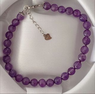 Pulsera, plata ley y amatista 