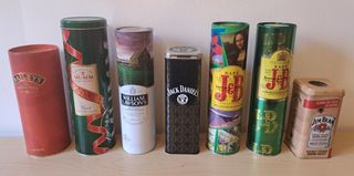 Set 7 scatola latta metallo collezione liquore