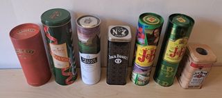 Set 7 scatola latta metallo collezione liquore