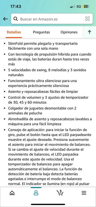 hamaca balancin bebe 