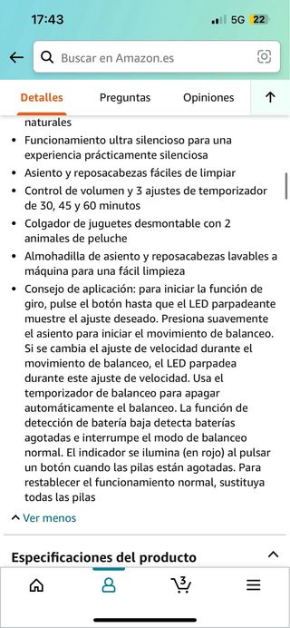 hamaca balancin bebe 