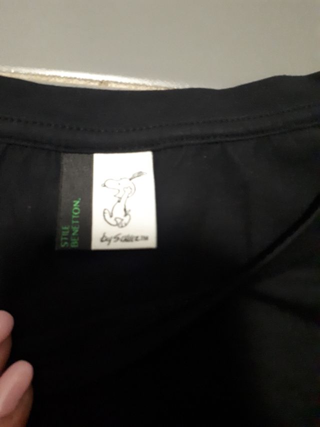 T shirt Benetton by Schulz in cotone ner