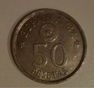 Lote 4 monedas España 82 .