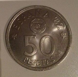 Lote 4 monedas España 82 .