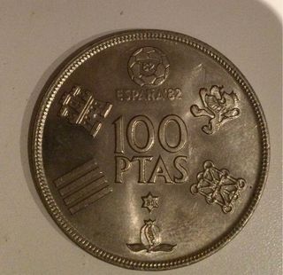 Lote 4 monedas España 82 .