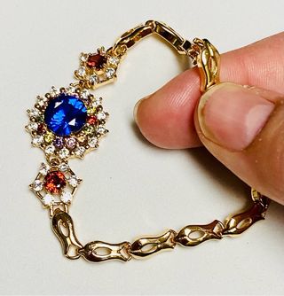 Pulsera con circonitas y oro goldfilled de 18 Kt