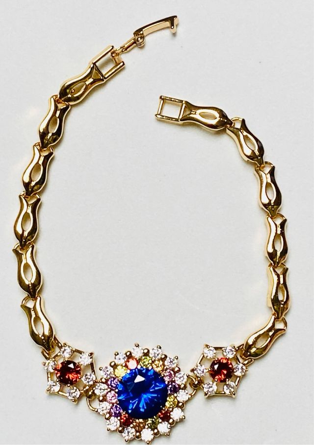 Pulsera con circonitas y oro goldfilled de 18 Kt