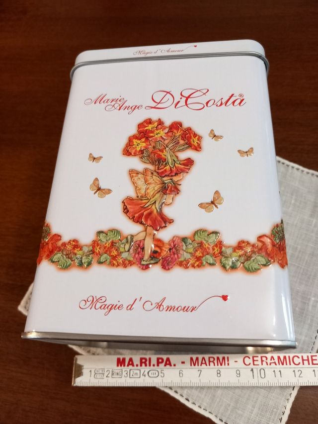 Scatola latta angelo farfalla