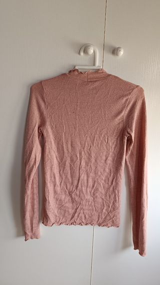 Jersey rosa manga larga cuello alto