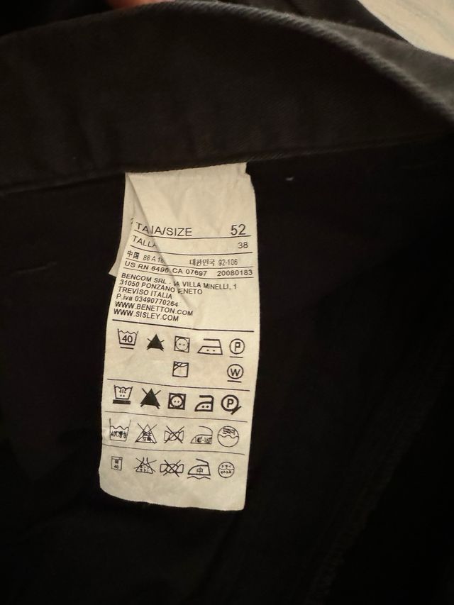 Pantalone uomo nero Sisley tg 52