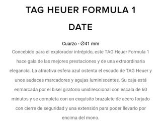 Reloj Tag Heuer Formula 1 Date