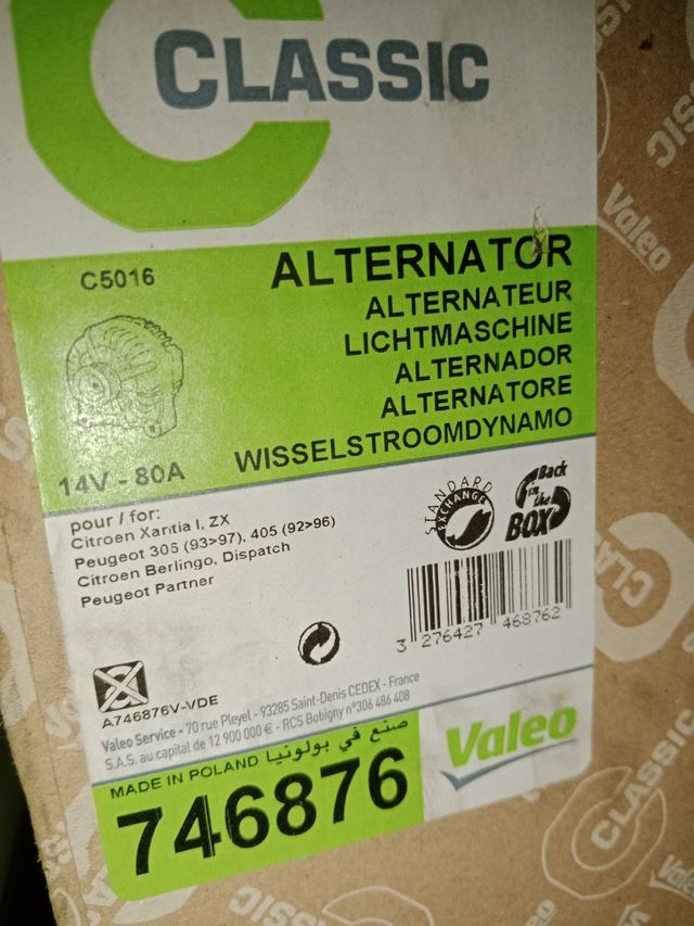 Alternador del Peugeot citroen