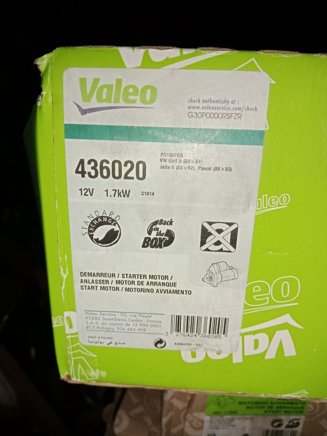 Motor de arranque nuevo sin estrenar