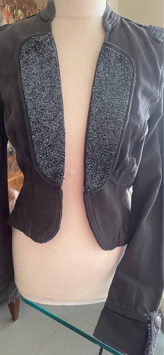 Guess blazer con revers con perline