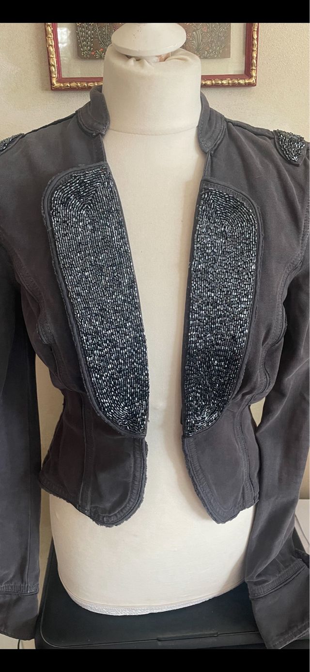 Guess blazer con revers con perline