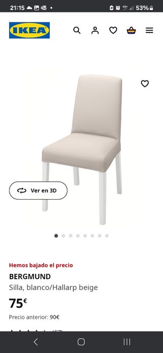 Cuatro Sillas ikea Bergmund.