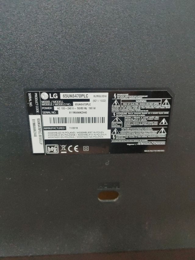 PLC LG 65UK6470