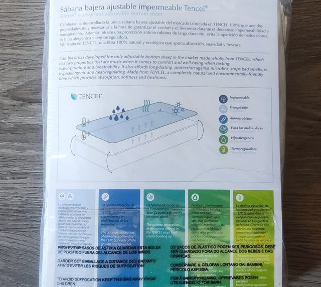 Sábanas bajera impermeable para cuna